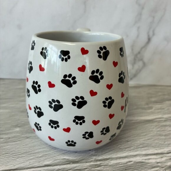 Capelli "Stay Pawsitive" Animal Paw Print Barrel Mug - Picture 2 of 7